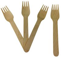 Just Artifacts Wooden Cutlery Utensil 100pcs BLANK Fork