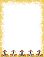 Happy Thanksgiving Scarecrow & Pumpkins Stationery Printer Paper 26 Sheets