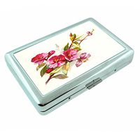 Perfection In Style Metal Silver Cigarette Case Vintage Flowers Design 007