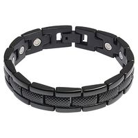 Divoti Rugged Link PVD Black 316L Magnetic Bracelet for Men-70