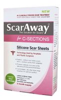 ScarAway C-Section Scar Treatment Strips, Silicone Adhesive Soft Fabric (7 X 1.5 Inch) (8 Sheets)