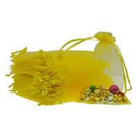 Lautechco 100Pcs Organza Bags 3x4 Inches Yellow Organza Gift Bags Small Mesh Bags Drawstring Gift Bags Christmas Drawstring Organza Gift Bags (3x4 inches Yellow)