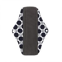 WYTong Washable Heavy Flow Charcoal Bamboo Mama Cloth/ Menstrual Choth Pads/ Reusable Sanitary Pads (Black, M)