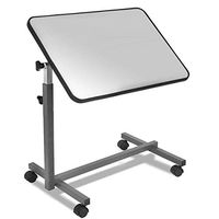 Over Bed Food Tray Rolling Computer Table with Wheels Adjustable Table Bedside Table Hospital Food Tray Rolling Laptop Desk,B
