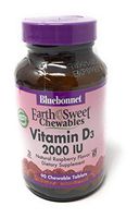 Bluebonnet Nutrition, Earthsweet Chewable Vitamin D3 2000iu, 90 Tablets