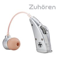 Zuhören Digital Hearing Amplifier with 6 Color Options. BTE (Behind-The-Ear Style) Sound Enhancer Amplifier. Come with 4 Sizes of Ear Buds. The P13 Cell Battery Last up to 95 Hours. (Sliver)