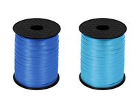 2pcs 500yrds Curling Ribbon, Gift Wrapping, Balloon, Floral, Thank You, Decorative Ribbon (Turquoise + Royal Blue)
