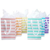 Paper Favor Gift Bags for All Events & Parties w/Satin Ribbon Handles + Decorative Tissue Paper, 24 Count (Unicorn Pastel Mix)