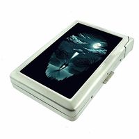 Alien Abduction Em1 Hip Silver Cigarette Case With Built In Lighter 4.75" X 2.75" Id Holder Metal Wallet RFID Protection