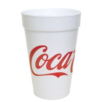 Dart 16J16C Coca-Cola Foam Cups, Red/White, 16 oz, 25/Bag, 40 Bags/Carton