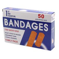 Huilier 50Pcs/Box Breathable Anti-Bacteria Adhesive Wound Paster Bandage Sticker Medical Healing Band Hemostasis First Aid Kit Supplies for Home Travel