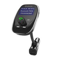 FM Transmitter Bluetooth Wireless In-Car Radio Adapter, Elekele Hands-Free Calling Stereo Radio Adapter Car Kit Dual USB Charger Support Bluetooth/ Micro SD Card/ Aux Input/ USB Disk