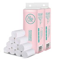 InKach Bulk Toilet Papers 12 Rolls, 4 Ply Ultra Strong Recycled Bathroom Toilet Tissues Soft Multi-fold Paper Towels Hotel Restaurant Napkin Daily Use Cleaner (Pink)