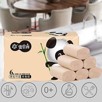 Motop 6pcs Roll Toilet Tissue Paper, Roll 4 Layer Thickened Household Hand Paper Towels for Guest Bathroom Kitchen