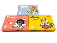 Kleenex & Kakao Friends Travel Packs (Soft Pack) / Pocket Tissues, 70 Counts Each (3 Packs, 210 Tissues Total, cute character tissue for kid, school, travel, camping, office, car)