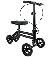 KneeRover Economy Knee Scooter Steerable Knee Walker Crutch Alternative with Dual Braking System in Matte Black