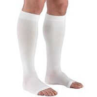 Truform 20-30 mmHg Compression Stocking for Men and Women, Knee High Length, Open Toe, White, XX-Large