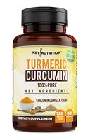 Key Nutrition Turmeric Curcumin Complex with Piperine and Nettle, 100% Pure, Organic - Pain Relief, Anti-Inflammatory, Antioxidant - 120 Capsules
