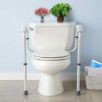 Toilet Rail-Stand Alone Toilet Safety Rail-Medical Bathroom Safety Frame for Elderly, Handicap and Disabled- Medical Toilet Safety Frame 374.8lbs Weight Capacity