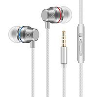 Earbuds Stereo Headphones in-Ear Earphones with Microphone Mic Wired Earphone Compatible iPhone iPod iPad Samsung Android Smartphones Tablet Laptop 3.5mm Jack-S