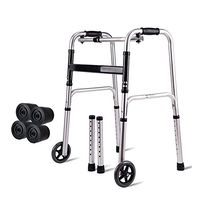 SSLW Wheeled Walker with 2 Wheel Folding Lightweight Pedestrian Adjustable Height and Padded Seat,Color1