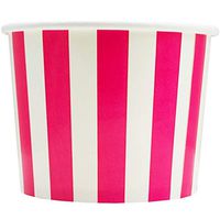 Valentine's Day Pink Paper Ice Cream Cups - 12 oz Striped Dessert Bowls - Perfect For Your Yummy Foods! Many Colors & Sizes - Frozen Dessert Supplies - 1,000 Count