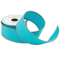 Caspari Turquoise Scallop Edge Ribbon - 18 Foot Spool
