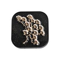 Milisten Contact Lens Travel Kit Pearl Tree Pattern Case Box Container Holder with Tweezers and Solution Bottle Mirror for Women Girls Gold