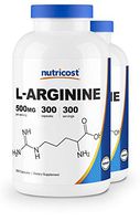 Nutricost L-Arginine 500mg, 300 Capsules (2 Bottles)