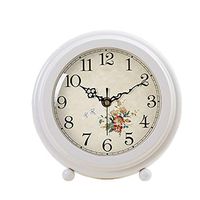 Exquisite Appearance European Small Clock Wooden Desk Clock Mute Bedside Table Clock White Wooden Frame Clock Home Decoration Clock Clear Picture