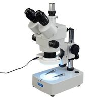 OMAX 3.5X-90X Zoom Trinocular Stereo Microscope with Dual Illmination System and Additional 144 LED Ring Light