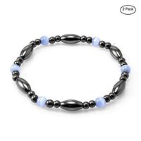 VIKI LYNN 2Pcs Magnetic Bracelet Hematite Therapy Bracelet Pain Relief for Arthritis and Carpal Tunnel