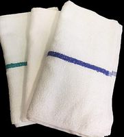 Superior Home 16x19 Terry Bar Mop Towel 24 Pack, White with Gold Stripes Kitchen Cleaning Towels, Restaurant Towels, Rags for Home, Kitchen, Bars, 30 Oz Commercial Grade (Blue)