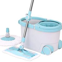 Mop and Bucket Cleaning Set, Hand Pressure Separable Adjustable Hangable Dual Drive,Wet And Dry Dual Purpose, Suitable for All Floors