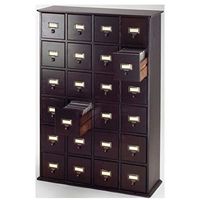 Bowery Hill 40" 24 Drawer CD Media Storage Cabinet in Espresso