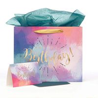 Happy Birthday Medium Inspirational Gift Bag with Tissue Paper and Card