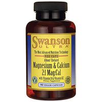 Swanson Albion Chelated Magnesium & Calcium 2:1 90 Veg Capsules