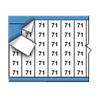 Brady TWM-71-PK Low-Profile Glossy Vinyl-Coated Polyester (B-702), Black on White, Solid Numbers Wire Marker Card (25 Cards)