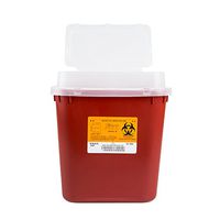 Medegen 8707 Stackable Sharps Container, Medium, Red/Black, 2 Gallon Capacity, 1" Width, 11.25" Length, 7" Height, Pack of 10