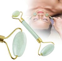 Fencia Royal Jade Roller Massager,Natural Jade Roller Facial and Neck Slimming Massager,Face Slimmer Beauty Tool Therapy Roller