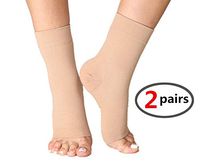 (2 Pair) Plantar Fasciitis Socks Arch Support Men & Women - Best 24/7 Compression Foot Sleeve Aching Feet & Heel Pain Relief - Washes Well, Holds Shape & Better Than a Night Splint