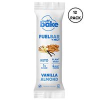 Buff Bake Fuel Bar + MCT | Keto Friendly | Plant Based | Gluten Free | 12g of Protein | 1g Sugar | 4g Net Carbs | Non Dairy | Vegan (12 Count, 50g) (Vanilla Almond, 12 Count)