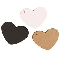 HugeDE 200 Pcs Heart Shape Kraft Paper Gift Tags Crafts Hang Tags Price Tags Label Tags Brown