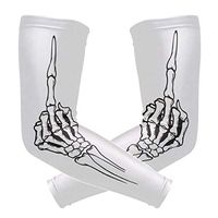 Anyangquji Despise Skull Middle Finger Arm Sleeve Protectiv for Man Elbow Brace for Arthritis (1 Pair)