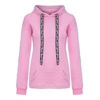 HNTDG Women Plus Size Long Sleeve Solid Lightweight Sweatshirt Hooded Pullover Tops Shirt Pink