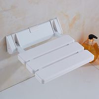 Shower seat,Folding seats Shower stool Aisle stool Metal For adults Elderly Bathroom Corridor Changing shoes-White