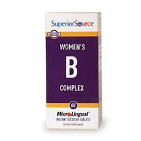 Superior Source Womens B Complex with Extra B-12 and Folic Acid Nutritional Supplements, 60 Count