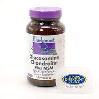 Bundle - 2 Items: 1 Bottle of Glucosamine Chondroitin Plus MSM by Bluebonnet - 120 Vegetarian Capsules and 1 VDC Pill Box