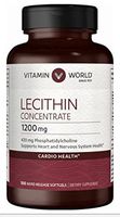 Vitamin World Lecithin Concentrate 1,200 mg Contributes to The Health of The Nervous System 100 Rapid Release softgels