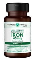 Vitamin World High Potency Slow Release Iron 45mg 60 Coated Tablets